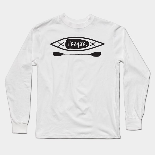 iKayak - Kayak and paddle black and white illustration Long Sleeve T-Shirt by PenToPixel